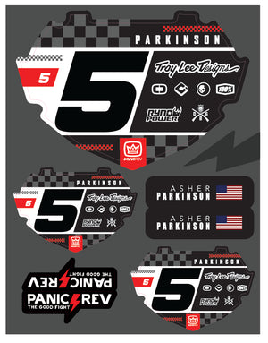 BMX Check Number Plate Insert Sticker Sheet