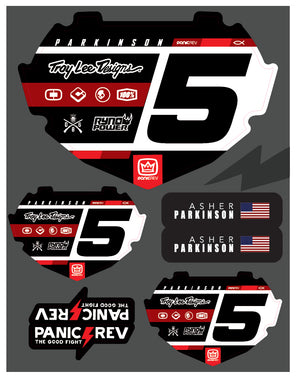 BMX Slice Number Plate Insert Sticker Sheet